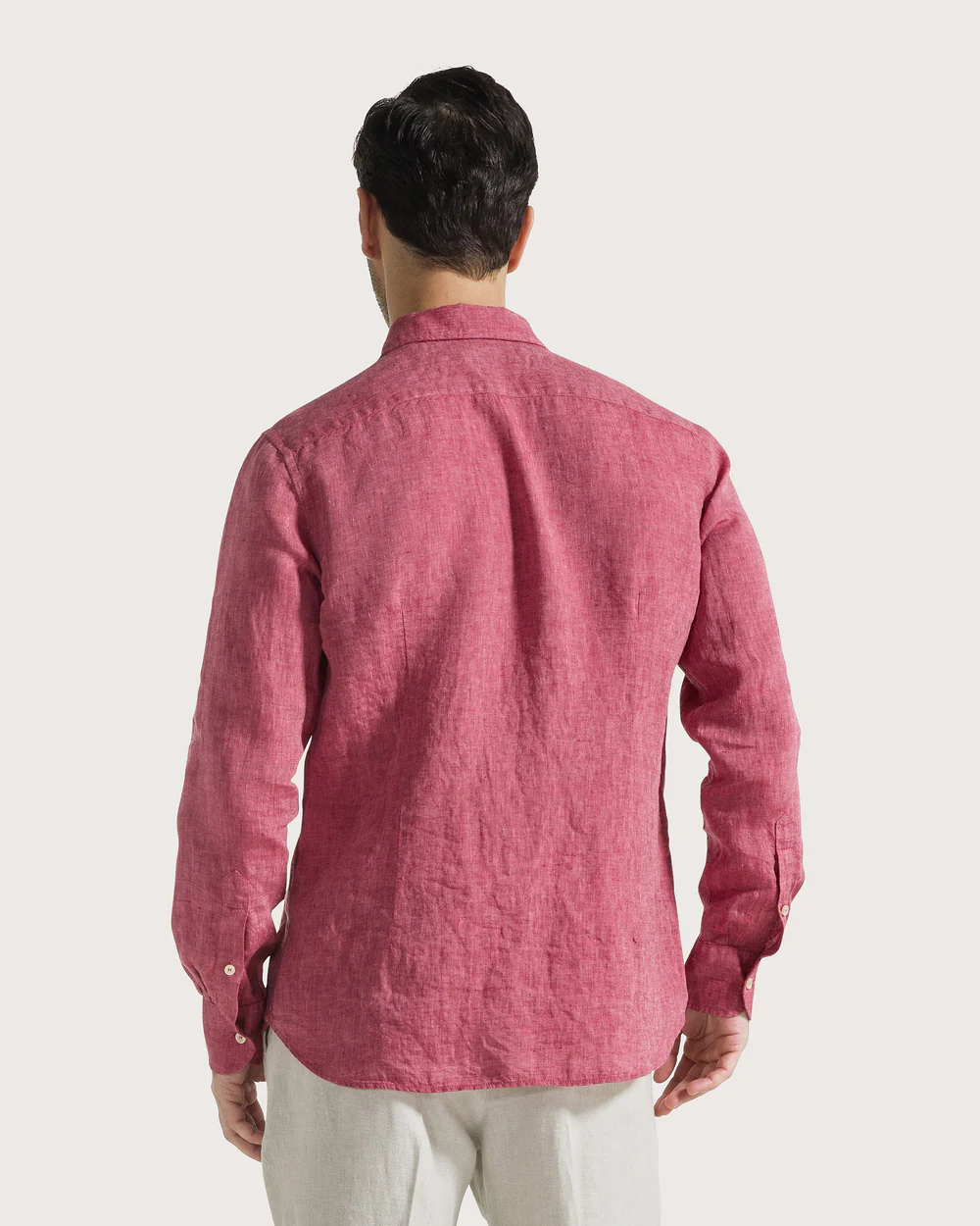 Camicia lino leggero unito tinto filo