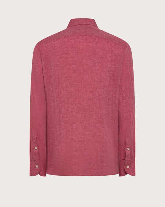 Camicia lino leggero unito tinto filo retro