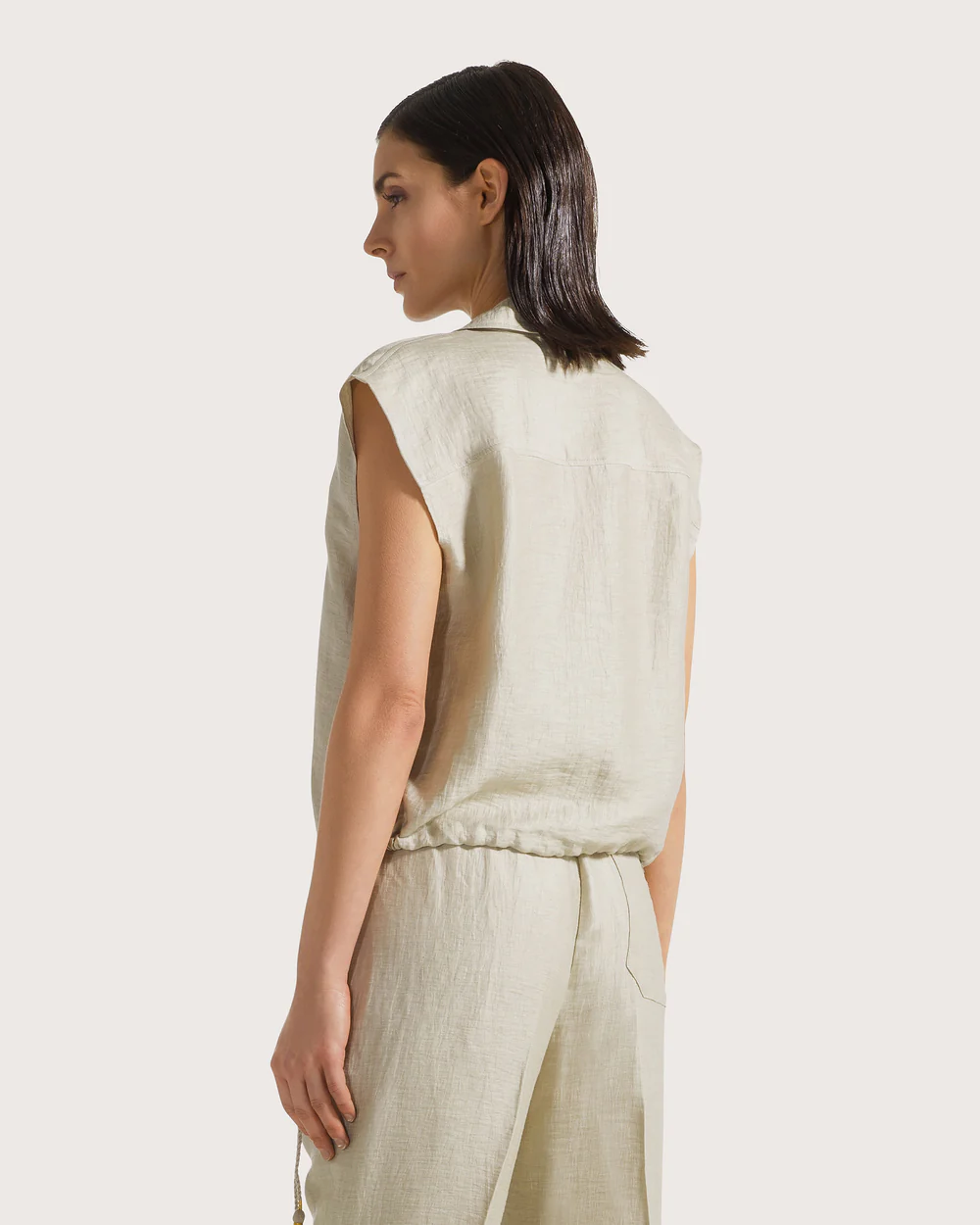 Camicia donna misto lino spiegazzato