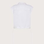 Camicia ricamata viscosa/lino ricamo cordoncino retro