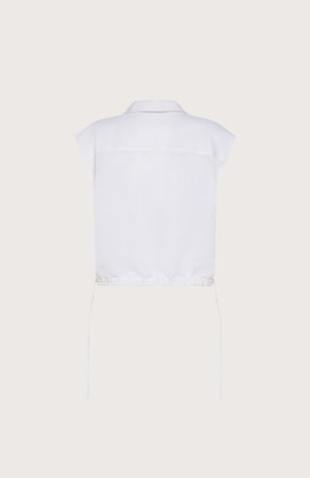 Camicia ricamata viscosa/lino ricamo cordoncino retro