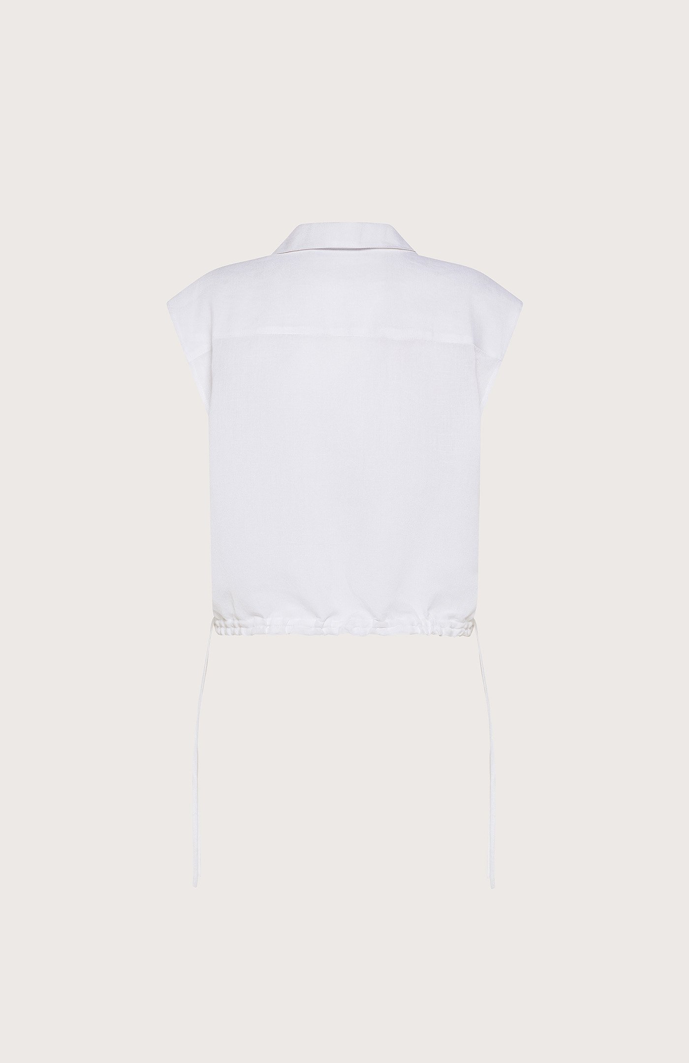 Camicia ricamata viscosa/lino ricamo cordoncino retro