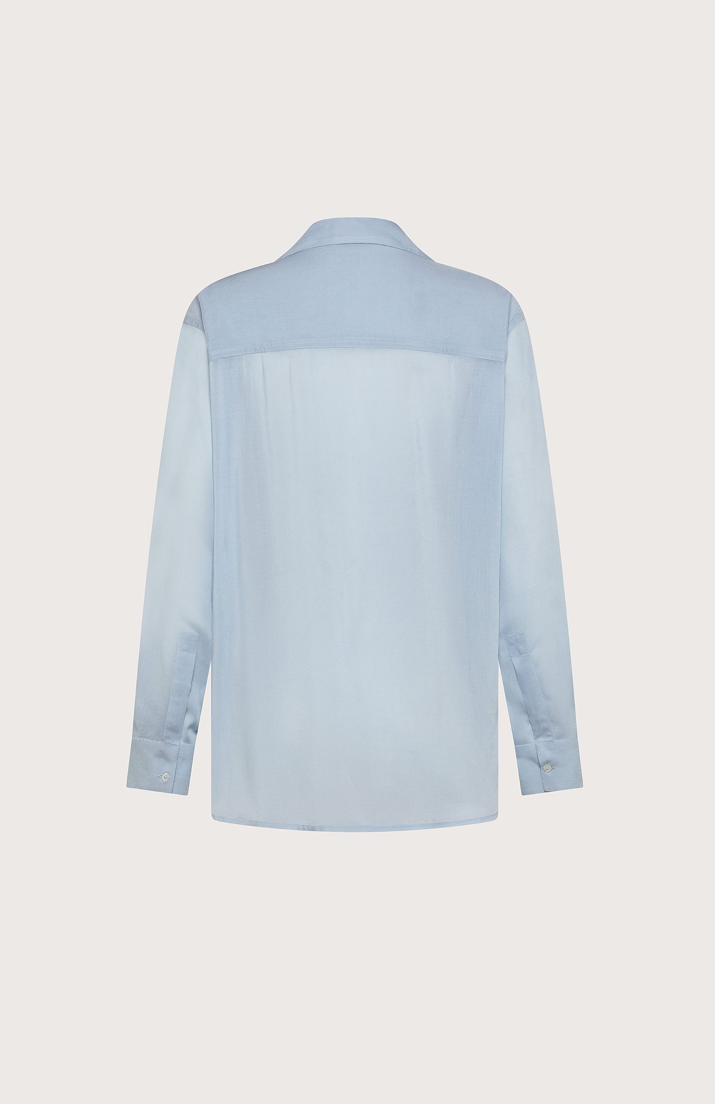 Camicia tela viscosa unita ric. a mano fiori piazzati retro