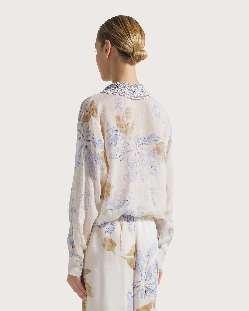 Camicia voile ramie'st. fiore ecoprint