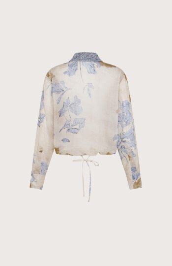 Camicia voile ramie’st. fiore ecoprint retro