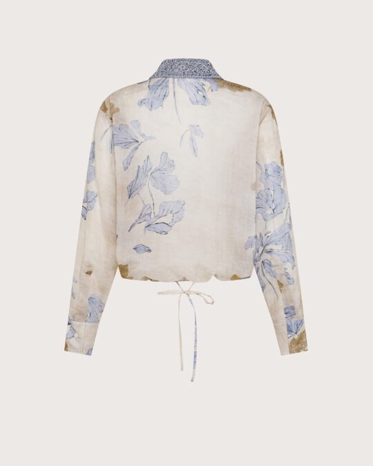 Camicia voile ramie’st. fiore ecoprint retro