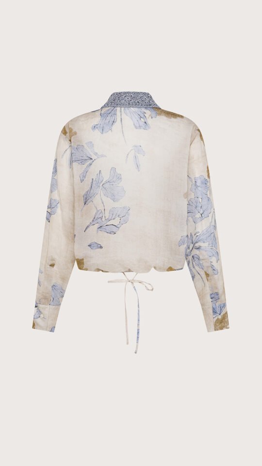 Camicia voile ramie’st. fiore ecoprint retro