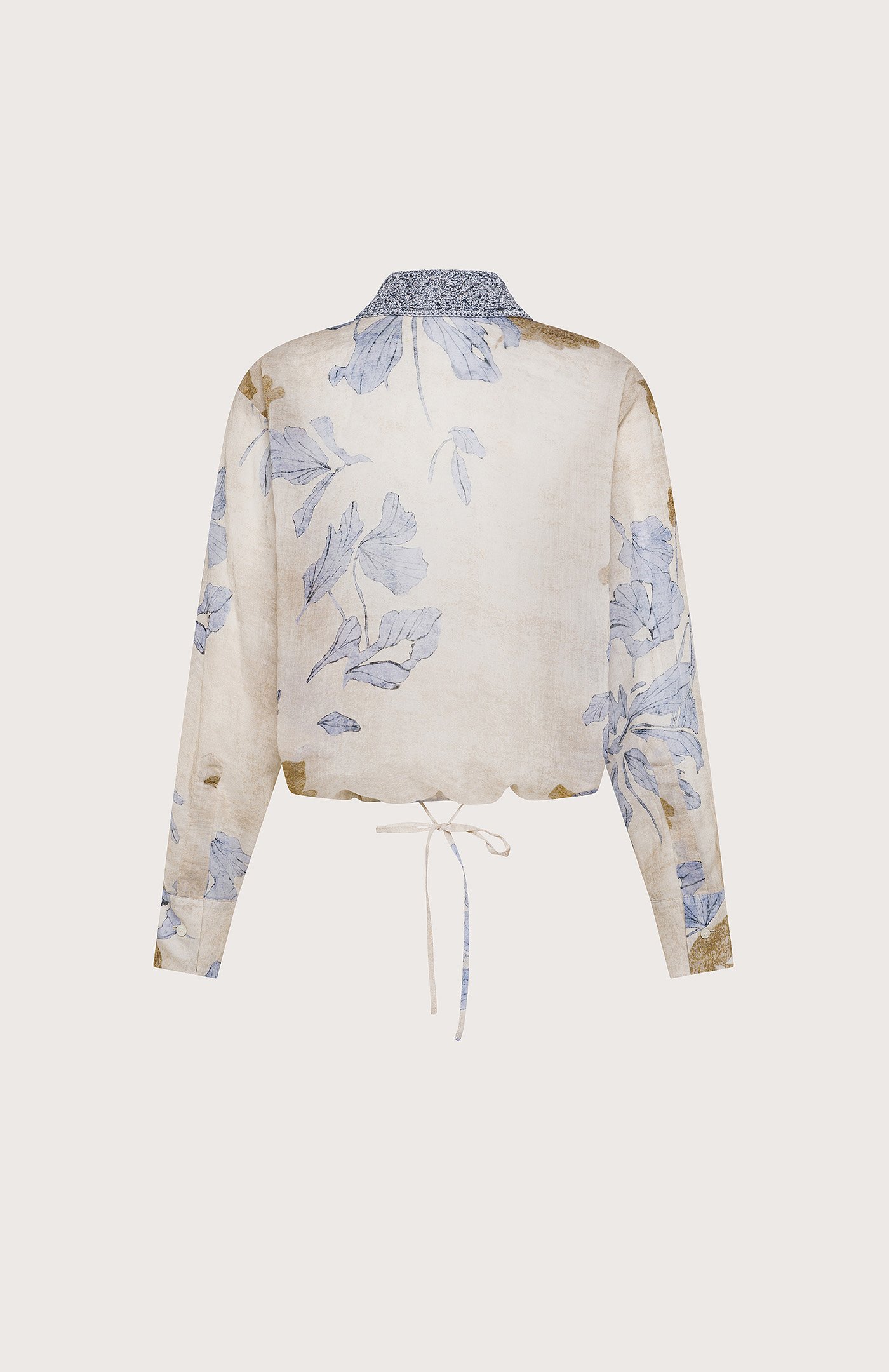 Camicia voile ramie’st. fiore ecoprint retro