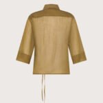 Camicia voile unito fiammato stropicciato permanente retro