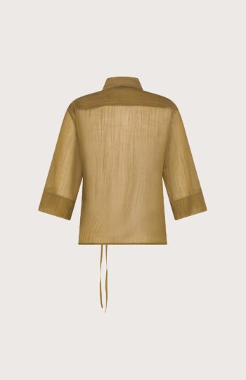 Camicia voile unito fiammato stropicciato permanente retro