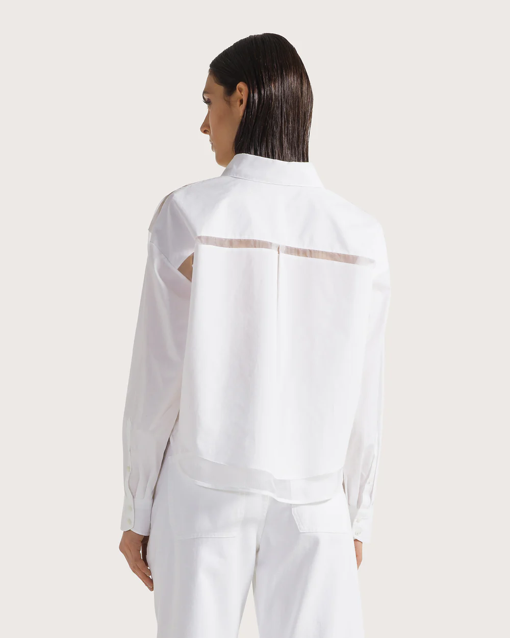 Camicia popeline 100% cotone con organza
