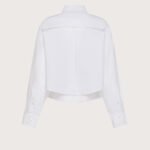 Camicia popeline 100% cotone con organza retro