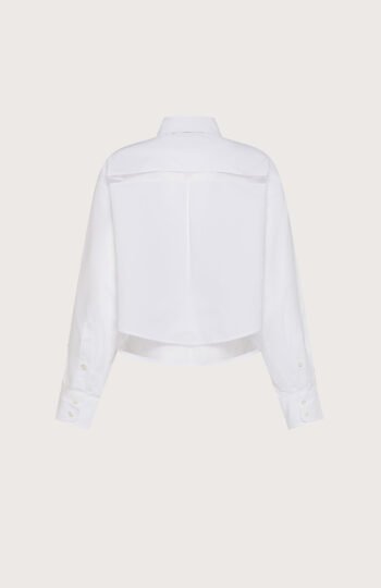 Camicia popeline 100% cotone con organza retro