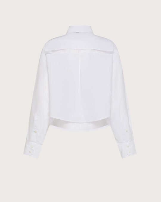 Camicia popeline 100% cotone con organza retro