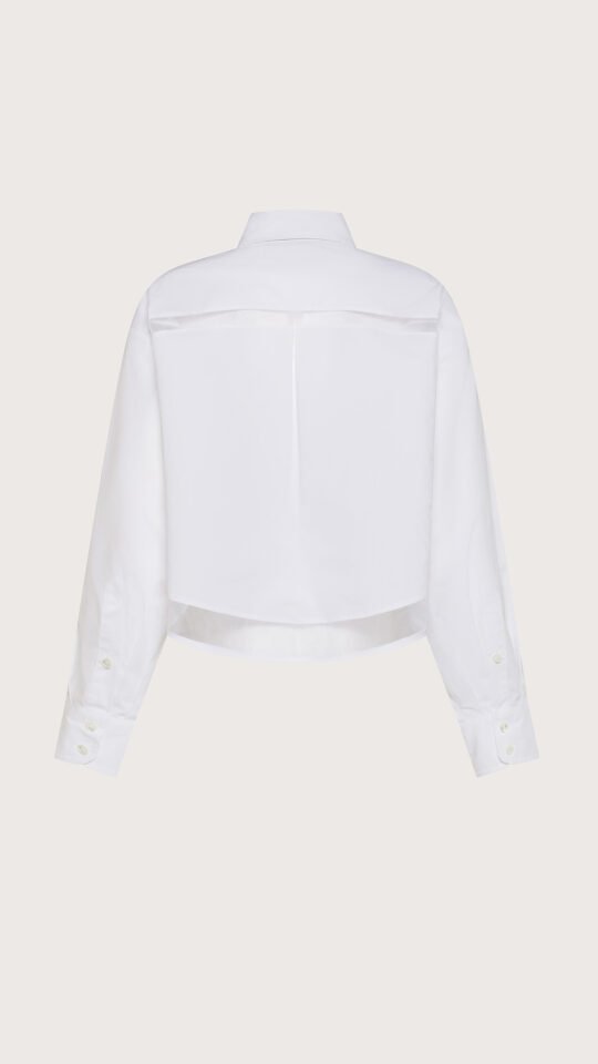 Camicia popeline 100% cotone con organza retro