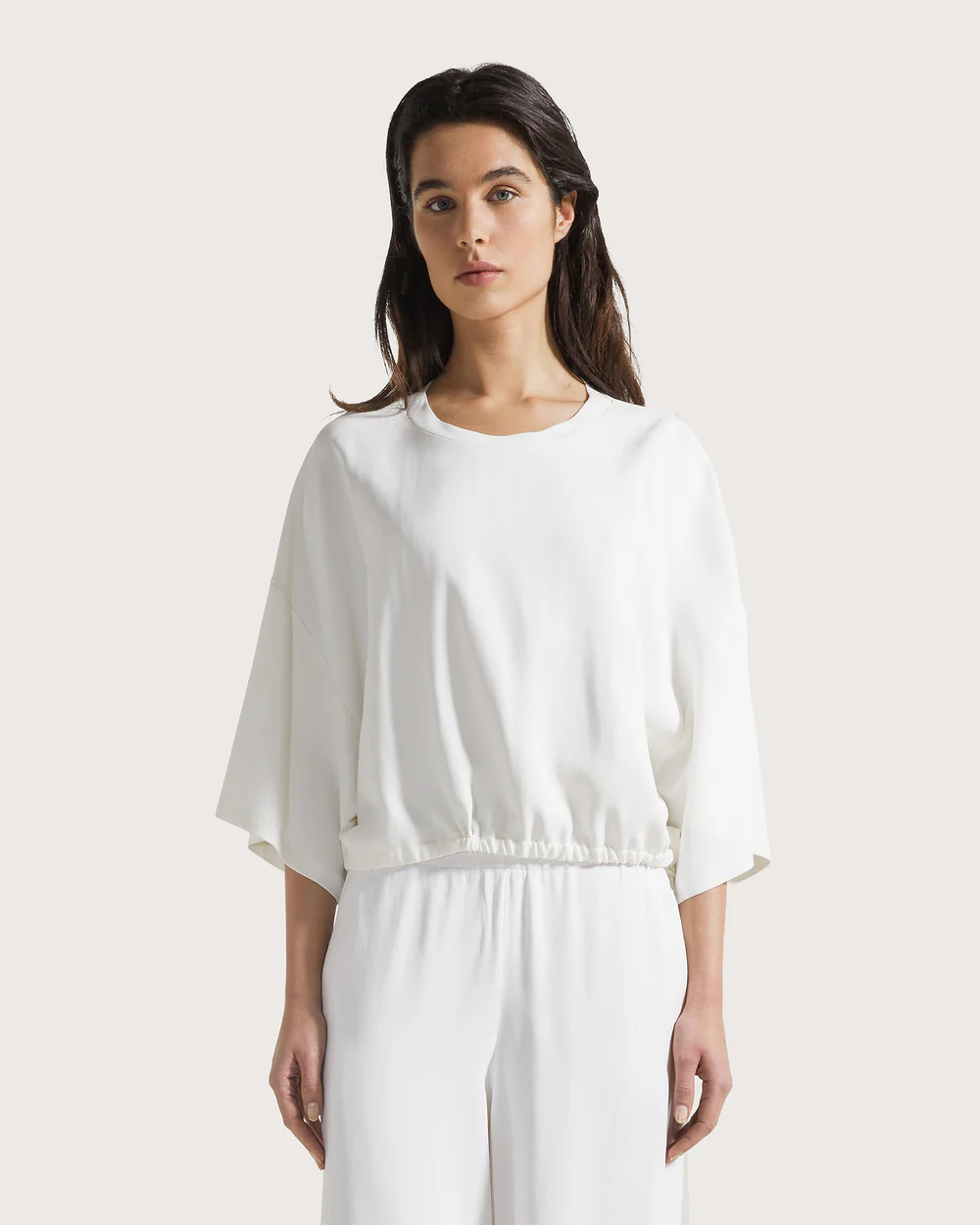 Camicia cady crepe viscosa unito stretch