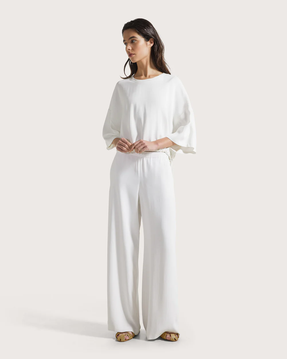 Camicia cady crepe viscosa unito stretch