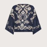 Camicia stampa ornamentale su viscosa retro