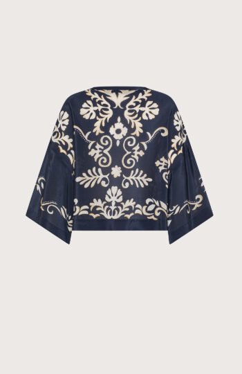 Camicia stampa ornamentale su viscosa retro