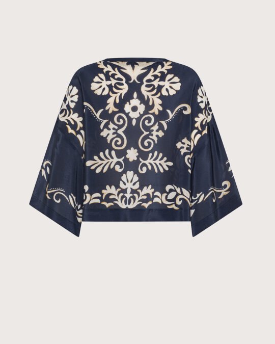 Camicia stampa ornamentale su viscosa retro