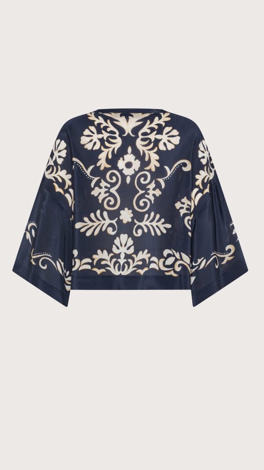 Camicia stampa ornamentale su viscosa retro