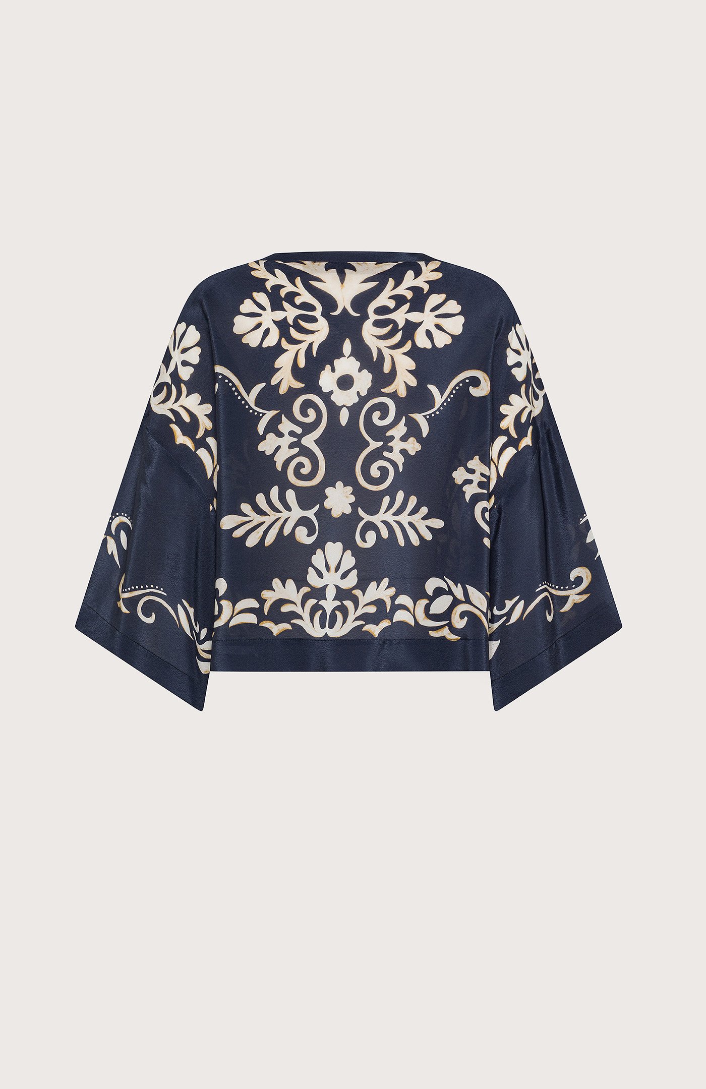 Camicia stampa ornamentale su viscosa retro