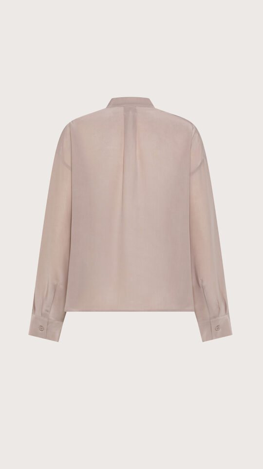 Camicia unito misto seta sand wash retro