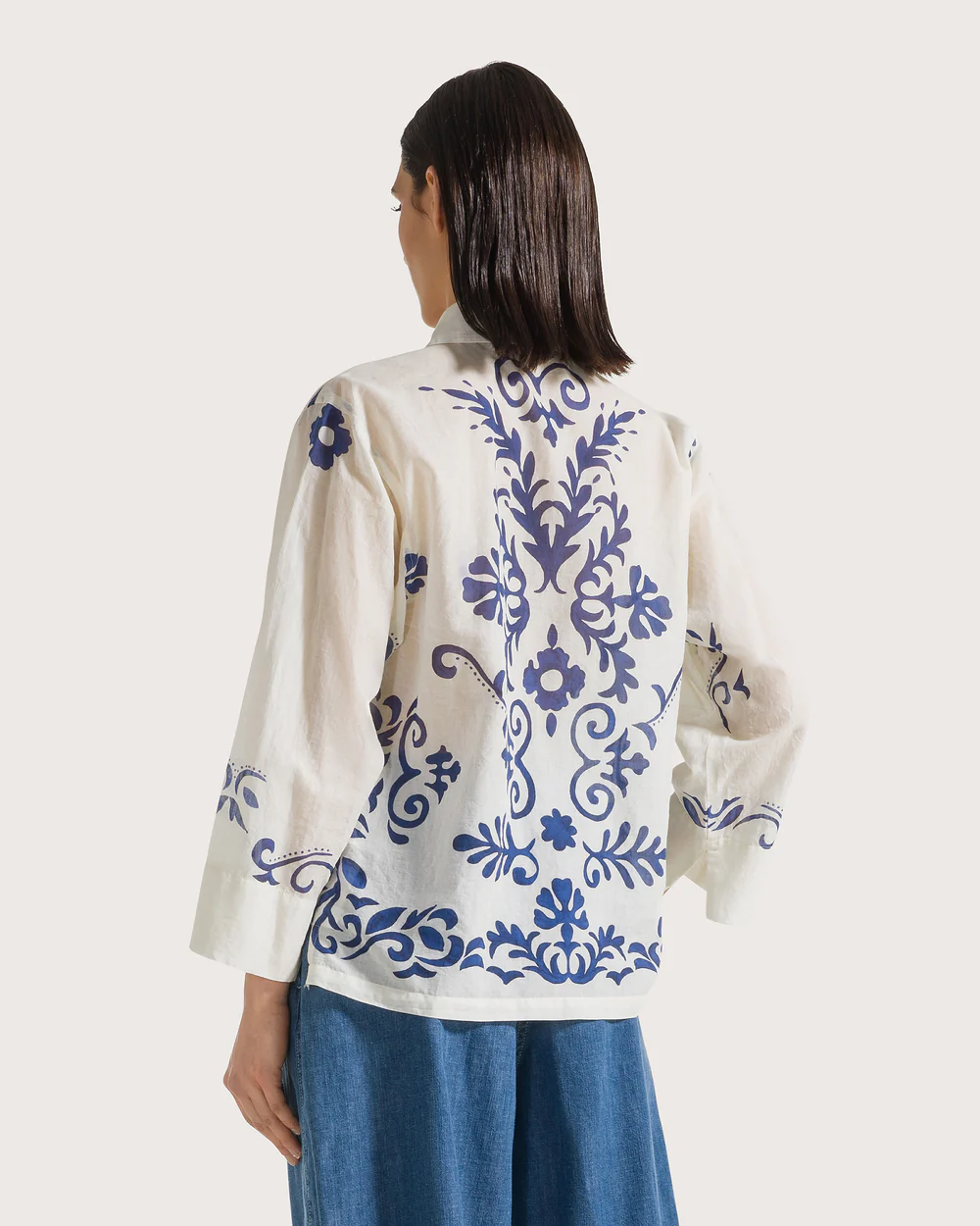 Camicia stampa ornamentale su mussola