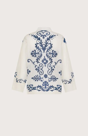 Camicia stampa ornamentale su mussola retro