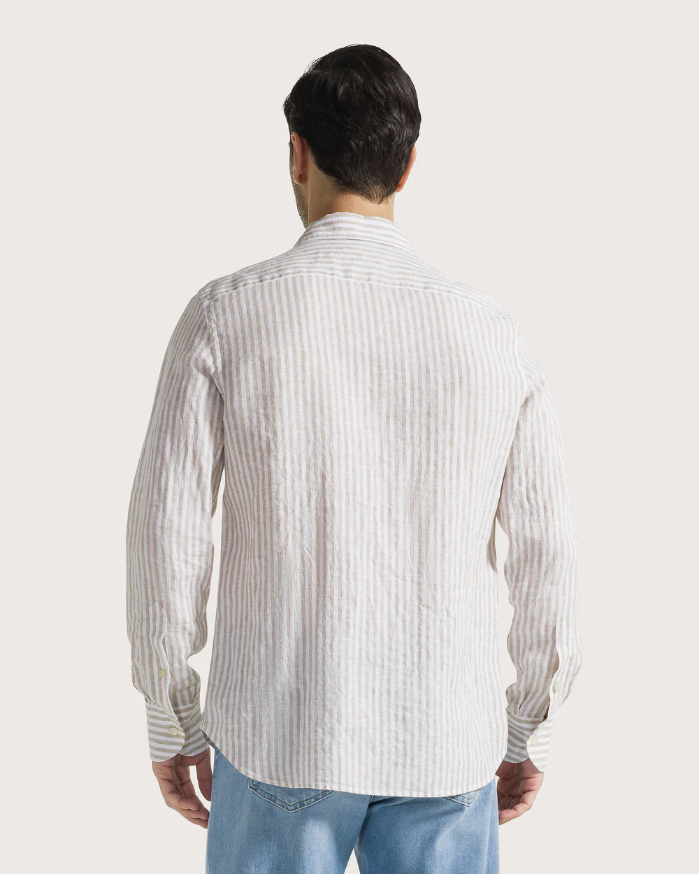 Camicia lino leggero fantasia tinto filo
