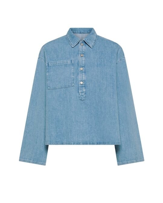 Camicia donna blu Cycle giselle shirt regular stone bleached