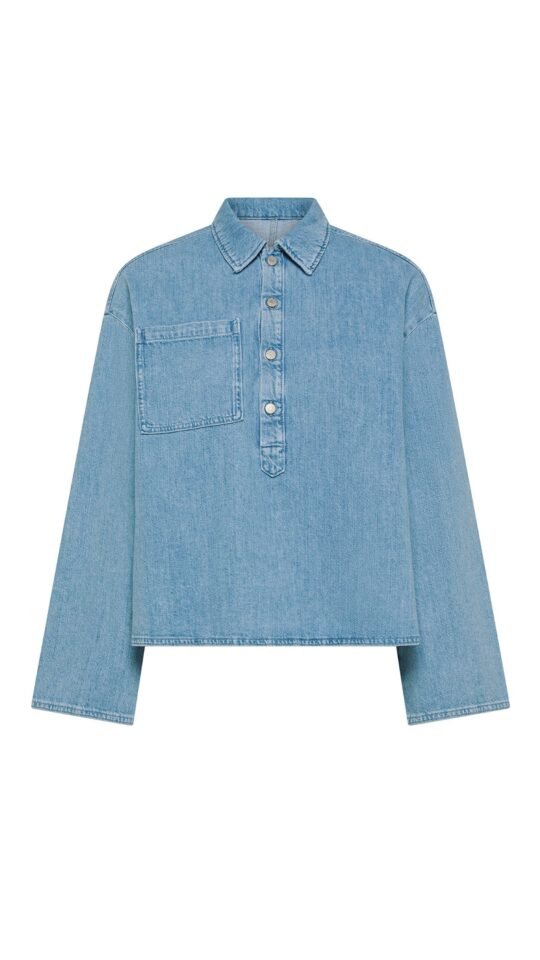 Camicia donna blu Cycle giselle shirt regular stone bleached