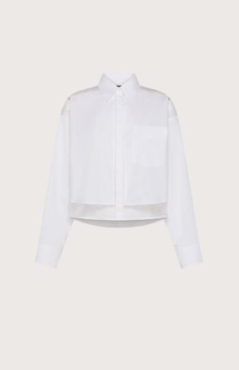 camicia donna popeline Seventy 100% cotone con organza