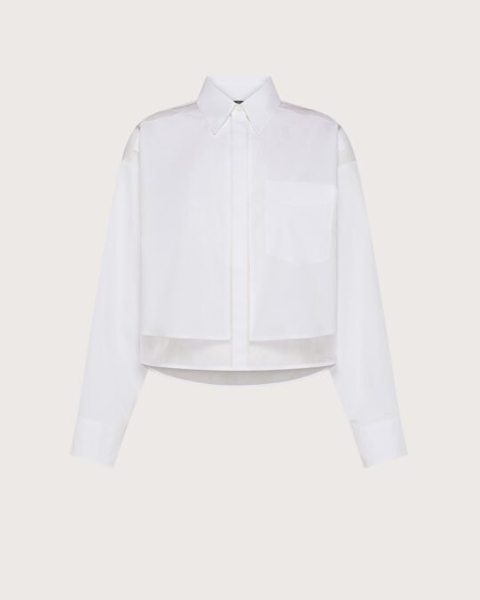 camicia donna popeline Seventy 100% cotone con organza