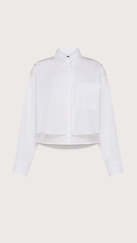 camicia donna popeline Seventy 100% cotone con organza