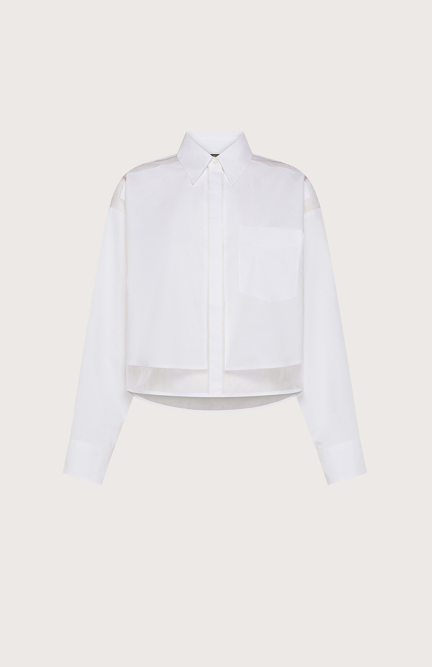 camicia donna popeline Seventy 100% cotone con organza