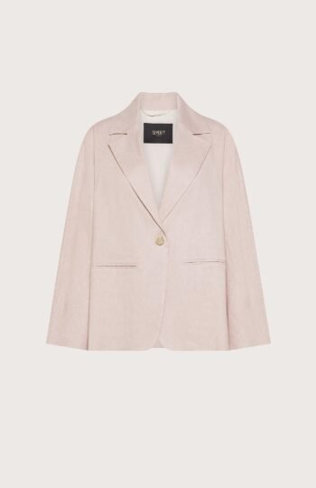 Giacca donna rosa Seventy lino cotone stretch effetto vintage