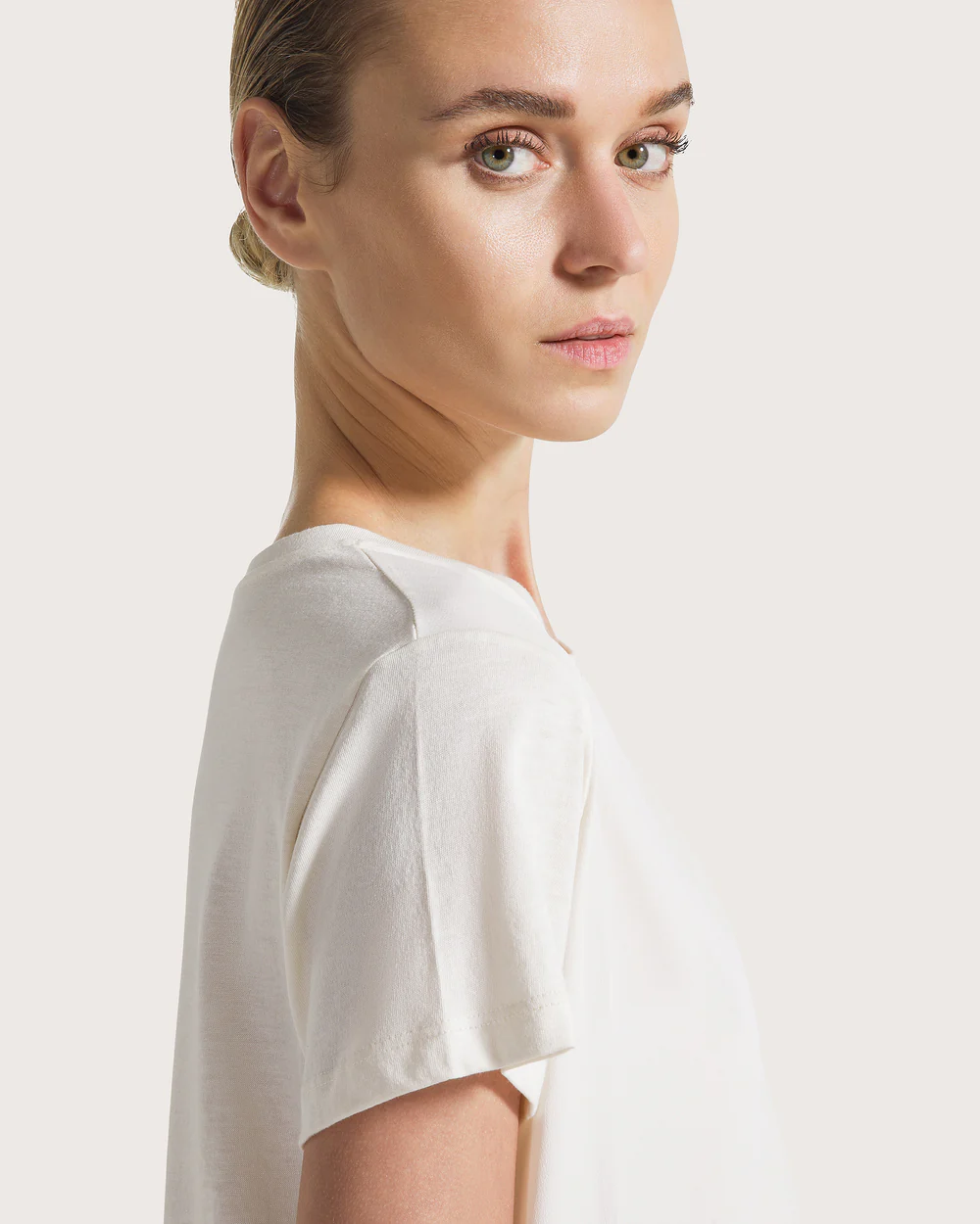 T-shirt jersey+crepe misto seta