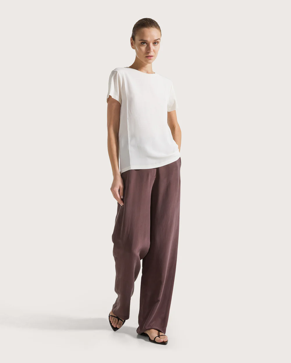 T-shirt jersey+crepe misto seta