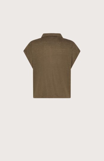 Polo jersey fiammato 100% lino retro