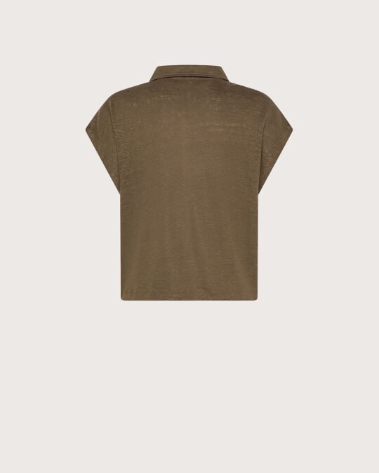 Polo jersey fiammato 100% lino retro