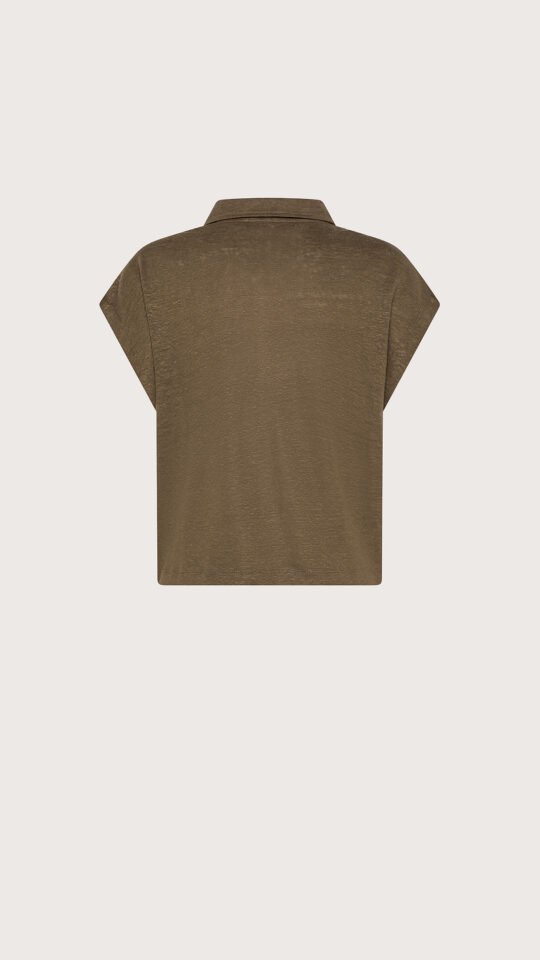 Polo jersey fiammato 100% lino retro