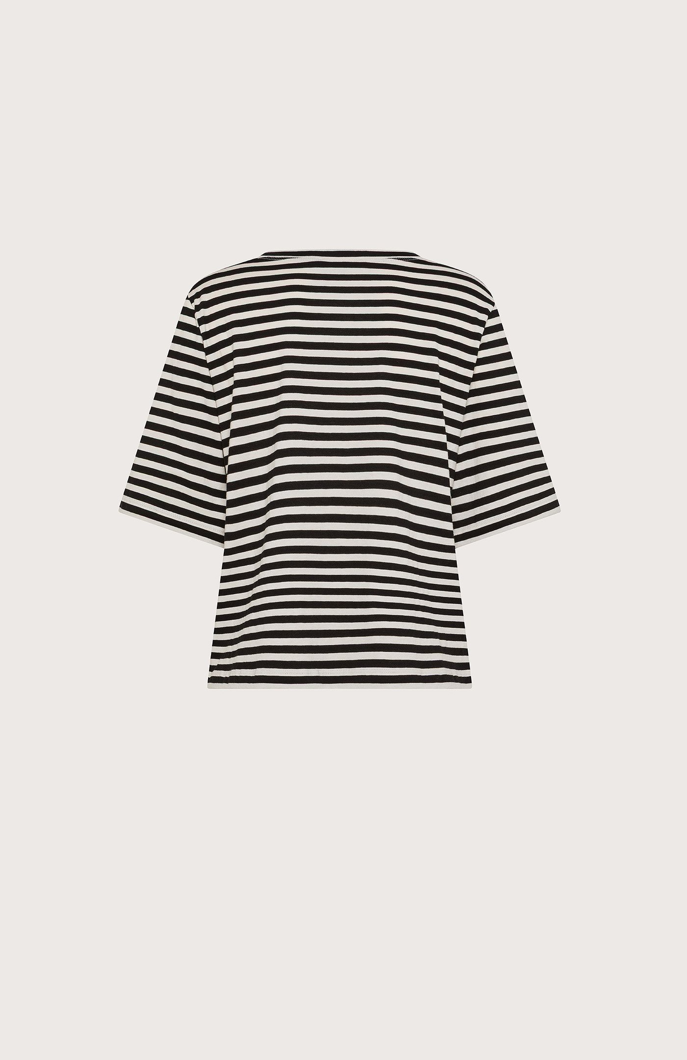 Barchetta con fiore jersey cotone riga pari retro