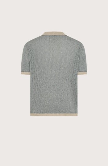 polo uomo jacquard panna Seventy bicolore f.14 retro