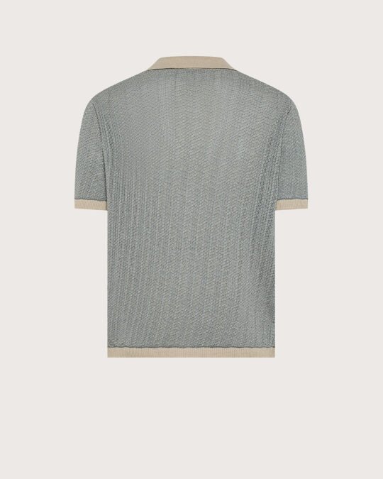 polo uomo jacquard panna Seventy bicolore f.14 retro