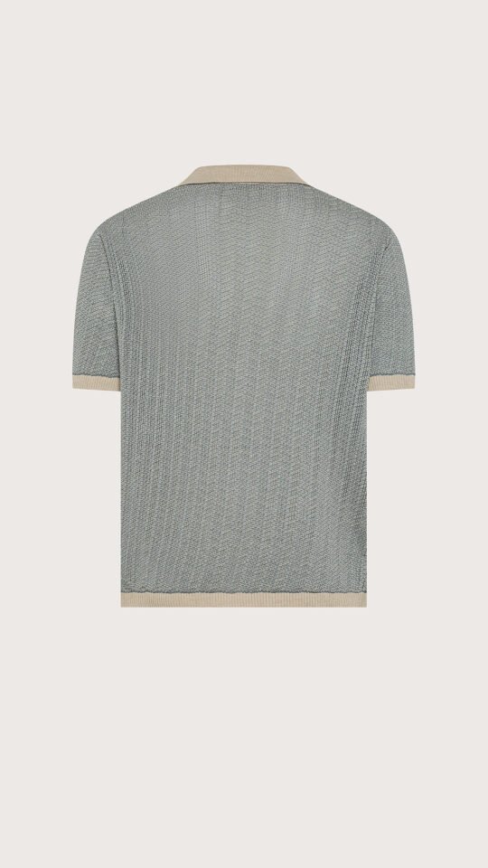 polo uomo jacquard panna Seventy bicolore f.14 retro