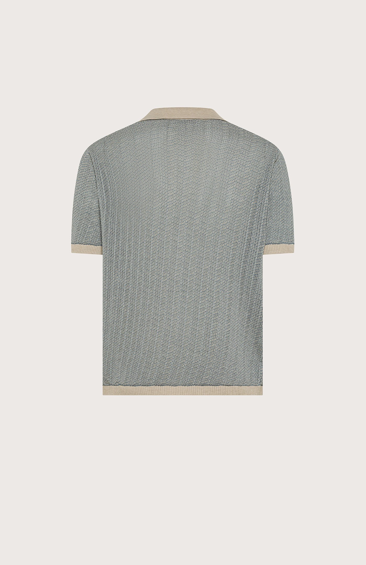 polo uomo jacquard panna Seventy bicolore f.14 retro