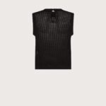 Girocollo smanicato rigato fin.3 nero retro