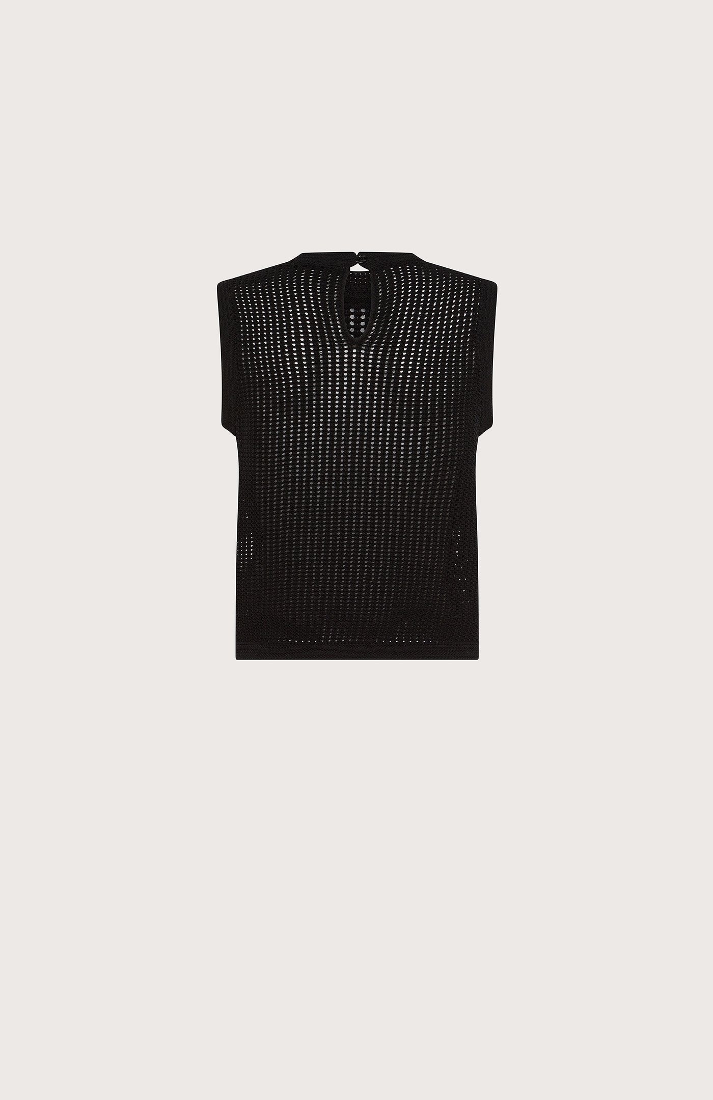 Girocollo smanicato rigato fin.3 nero retro