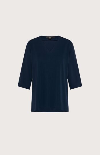 Maglia pesante donna Seventy scollo v jersey crepe pesante str. colore blu taglia s